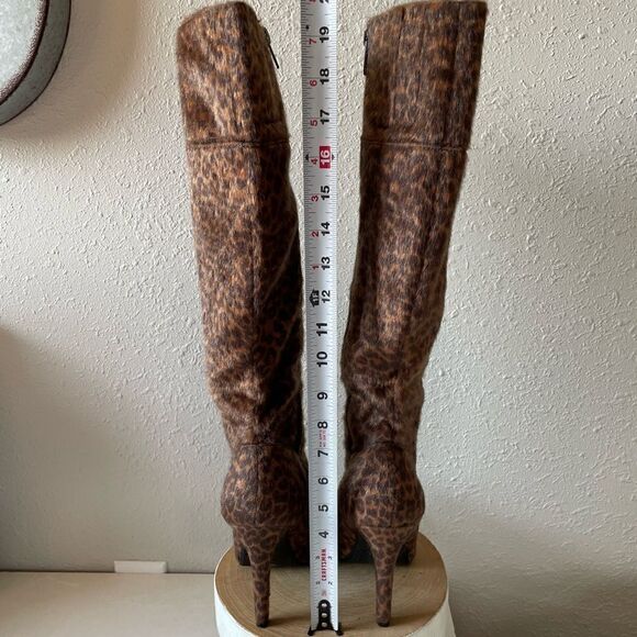 NIB JustFab Janae Leopard Kneed Boots Size 8 - Picture 8 of 12
